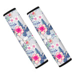 Hibiscus Orchids Hawaii Pattern Print Car Seat Belt Covers