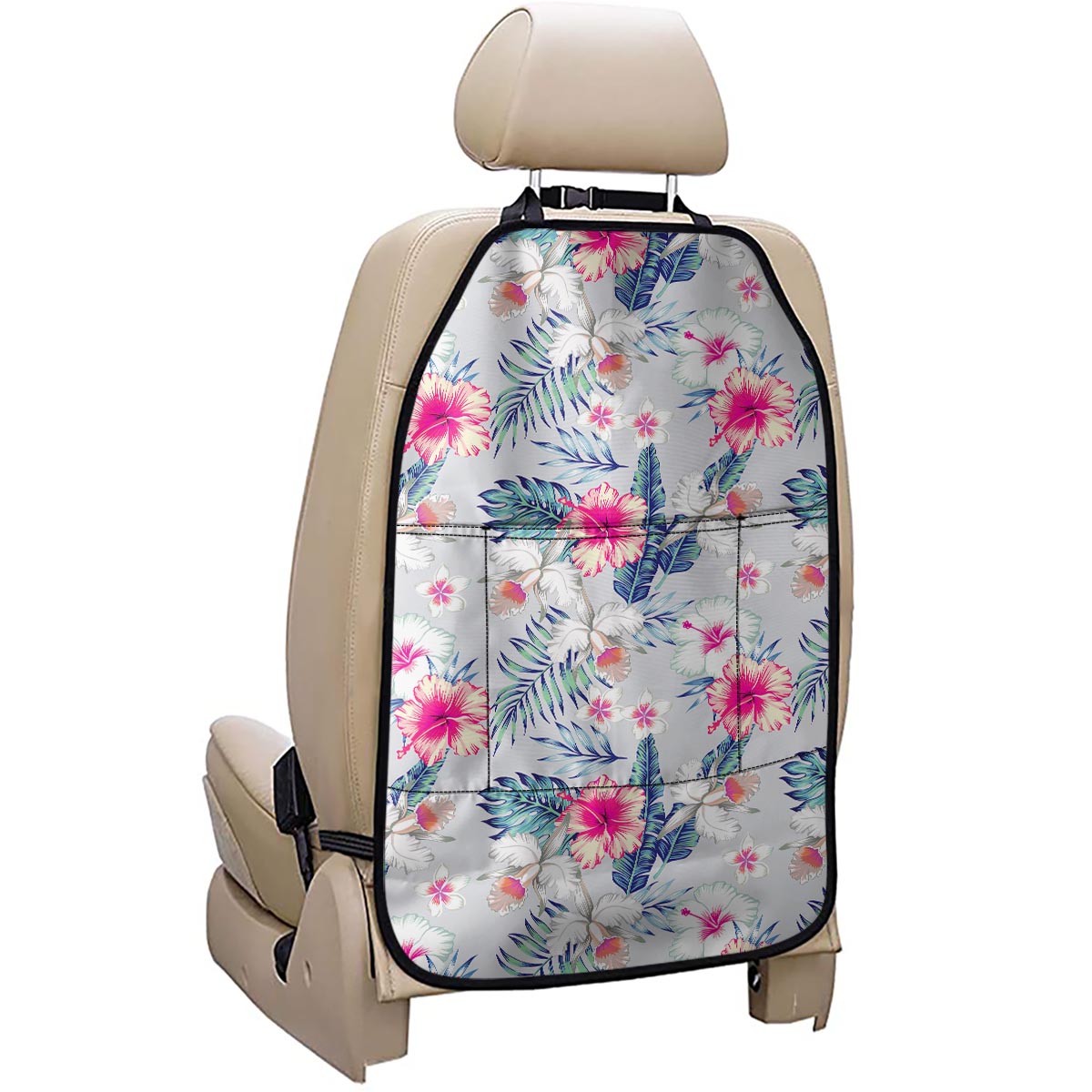 Hibiscus Orchids Hawaii Pattern Print Car Seat Organizers