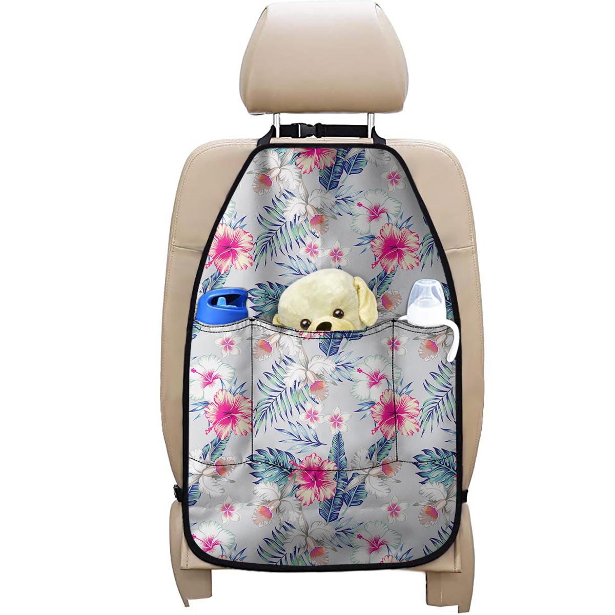 Hibiscus Orchids Hawaii Pattern Print Car Seat Organizers