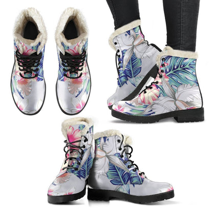 Hibiscus Orchids Hawaii Pattern Print Comfy Boots GearFrost