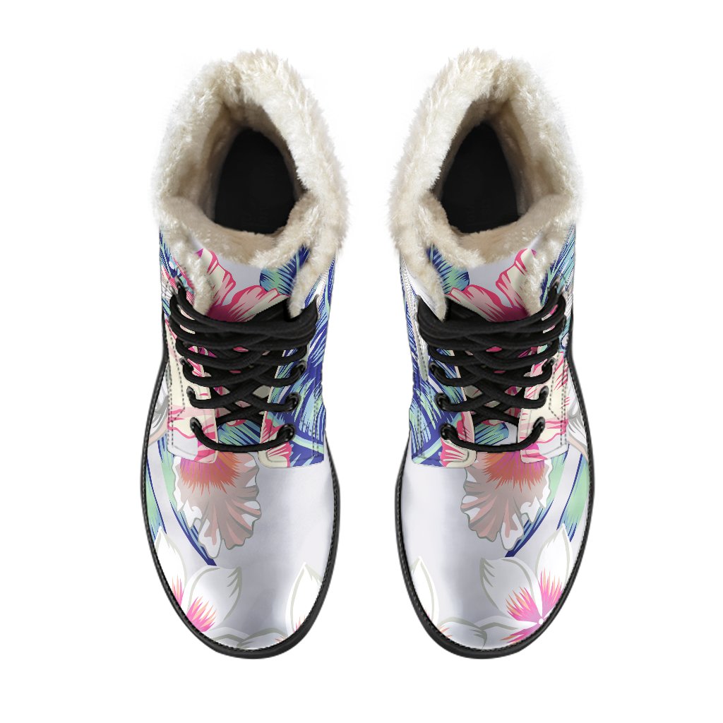 Hibiscus Orchids Hawaii Pattern Print Comfy Boots GearFrost