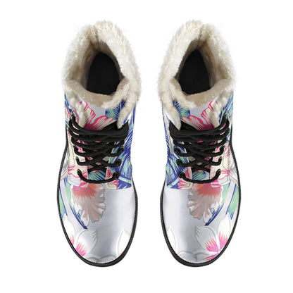 Hibiscus Orchids Hawaii Pattern Print Comfy Boots GearFrost