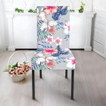 Hibiscus Orchids Hawaii Pattern Print Dining Chair Slipcover