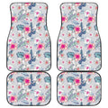 Hibiscus Orchids Hawaii Pattern Print Front and Back Car Floor Mats