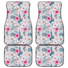 Hibiscus Orchids Hawaii Pattern Print Front and Back Car Floor Mats