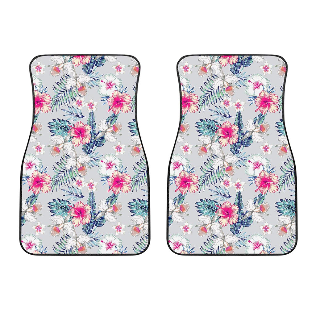 Hibiscus Orchids Hawaii Pattern Print Front Car Floor Mats