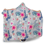 Hibiscus Orchids Hawaii Pattern Print Hooded Blanket