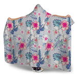 Hibiscus Orchids Hawaii Pattern Print Hooded Blanket