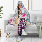 Hibiscus Orchids Hawaii Pattern Print Hooded Blanket
