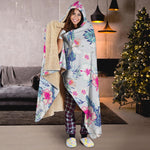 Hibiscus Orchids Hawaii Pattern Print Hooded Blanket