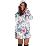 Hibiscus Orchids Hawaii Pattern Print Hoodie Dress GearFrost