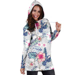 Hibiscus Orchids Hawaii Pattern Print Hoodie Dress GearFrost