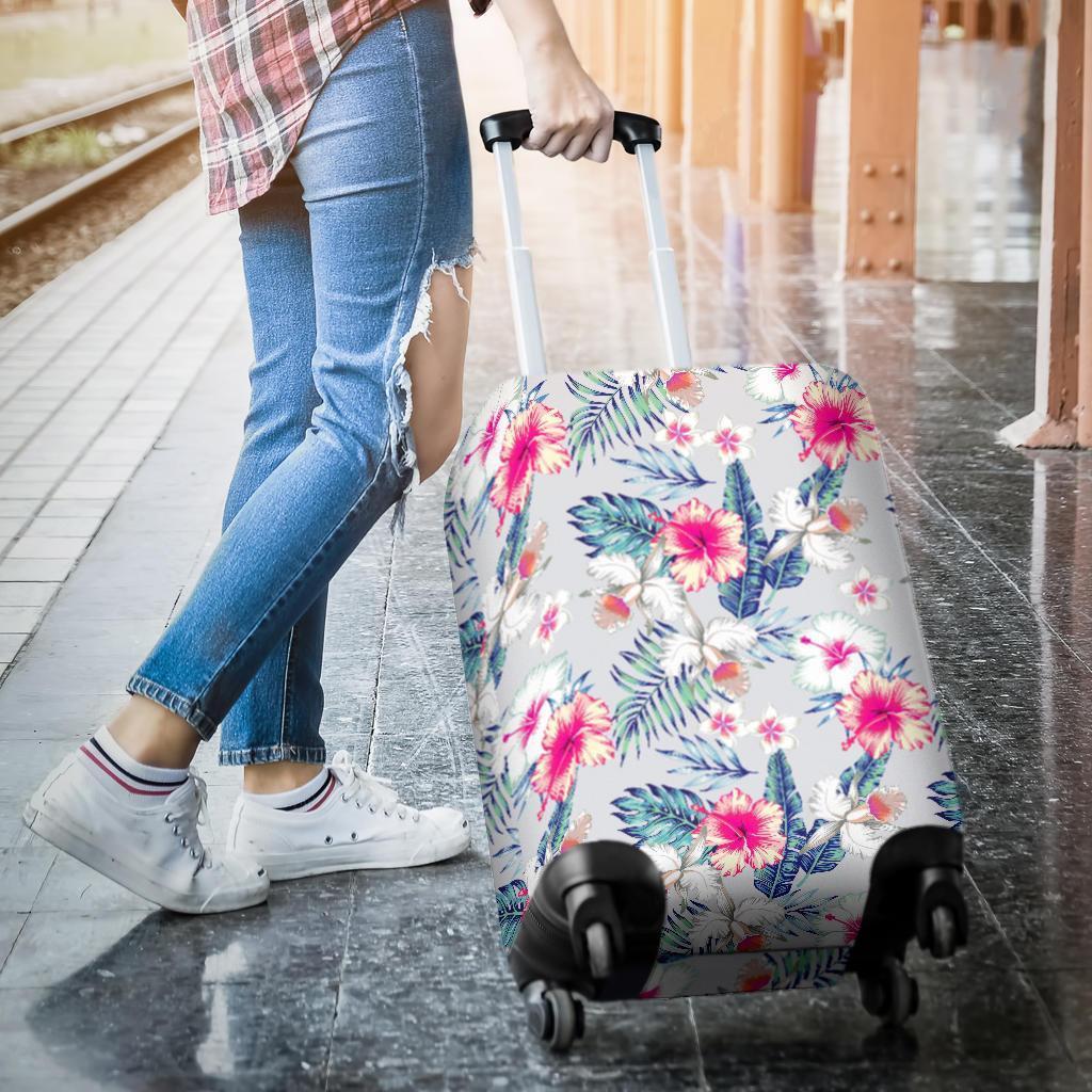 Hibiscus Orchids Hawaii Pattern Print Luggage Cover GearFrost