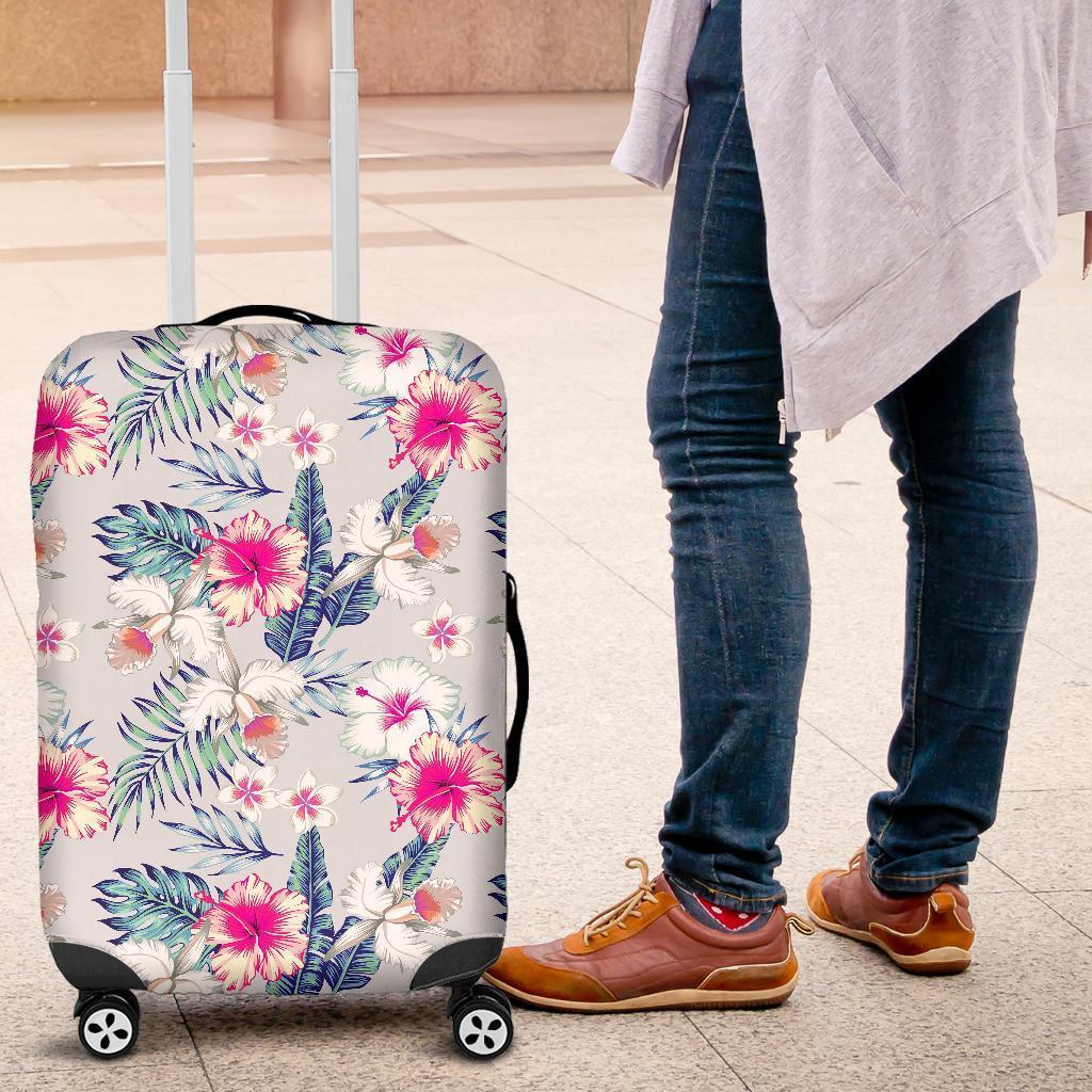 Hibiscus Orchids Hawaii Pattern Print Luggage Cover GearFrost