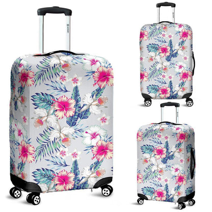 Hibiscus Orchids Hawaii Pattern Print Luggage Cover GearFrost