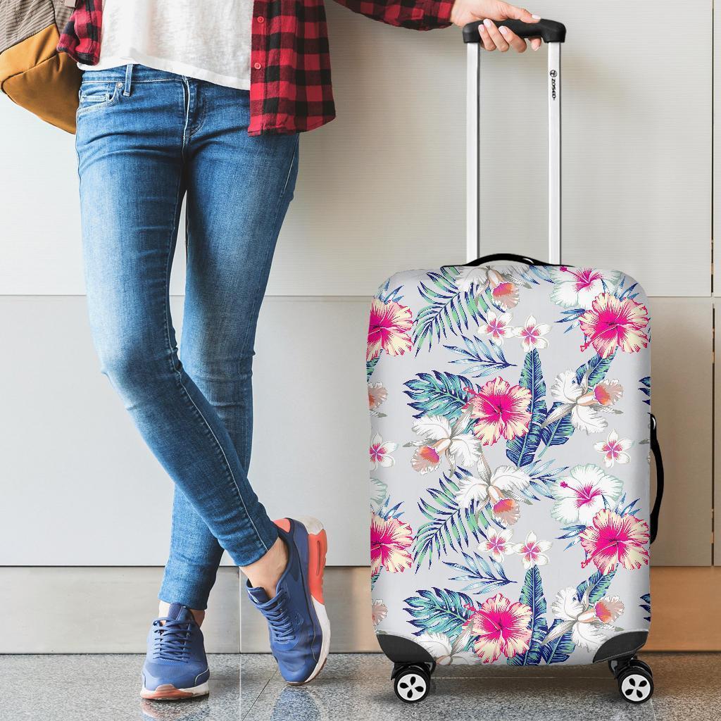 Hibiscus Orchids Hawaii Pattern Print Luggage Cover GearFrost