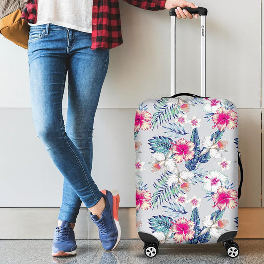Hibiscus Orchids Hawaii Pattern Print Luggage Cover GearFrost