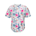 Hibiscus Orchids Hawaii Pattern Print Men's Baseball Jersey