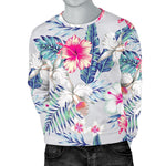 Hibiscus Orchids Hawaii Pattern Print Men's Crewneck Sweatshirt GearFrost