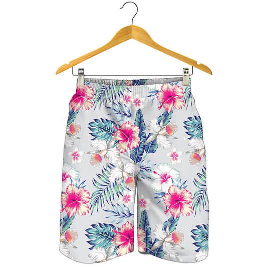 Hibiscus Orchids Hawaii Pattern Print Men's Shorts
