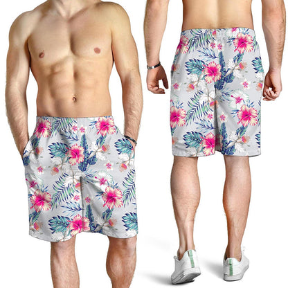 Hibiscus Orchids Hawaii Pattern Print Men's Shorts