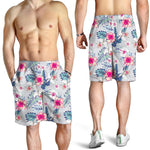 Hibiscus Orchids Hawaii Pattern Print Men's Shorts