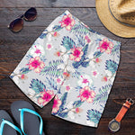 Hibiscus Orchids Hawaii Pattern Print Men's Shorts