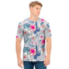 Hibiscus Orchids Hawaii Pattern Print Men's T-Shirt