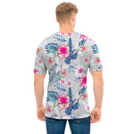 Hibiscus Orchids Hawaii Pattern Print Men's T-Shirt