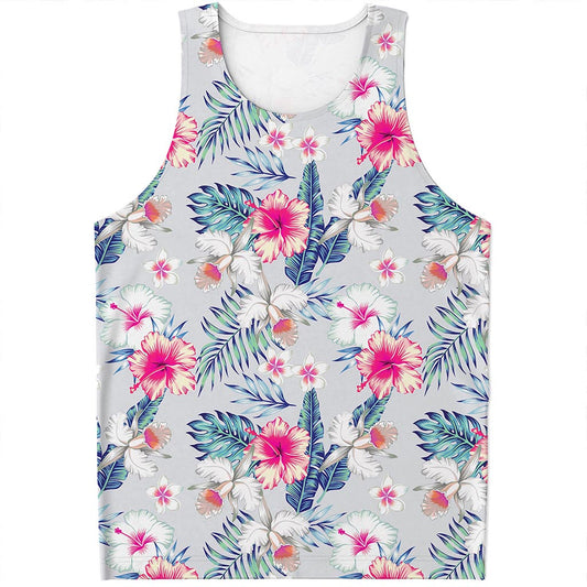 Hibiscus Orchids Hawaii Pattern Print Men's Tank Top