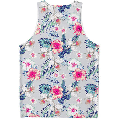 Hibiscus Orchids Hawaii Pattern Print Men's Tank Top