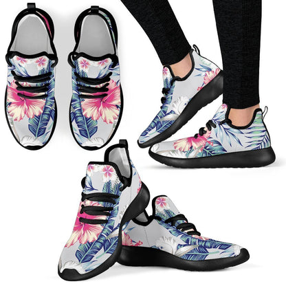 Hibiscus Orchids Hawaii Pattern Print Mesh Knit Shoes GearFrost