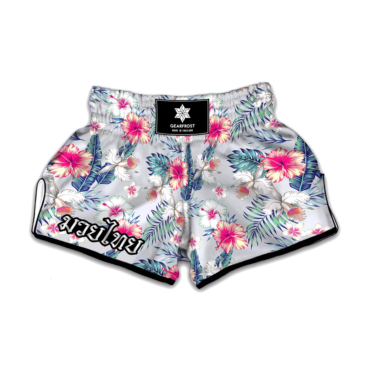 Hibiscus Orchids Hawaii Pattern Print Muay Thai Boxing Shorts