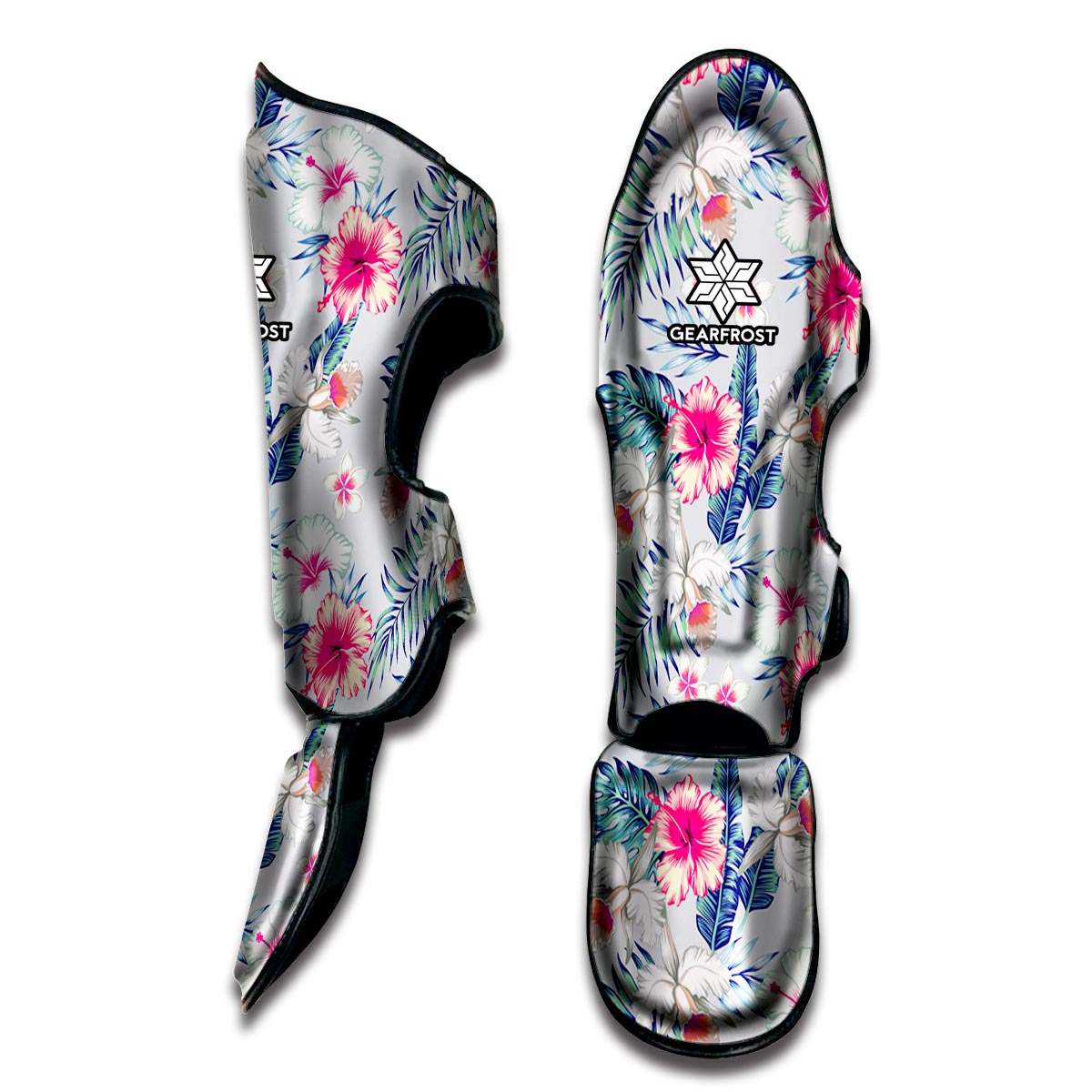 Hibiscus Orchids Hawaii Pattern Print Muay Thai Shin Guard