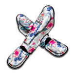 Hibiscus Orchids Hawaii Pattern Print Muay Thai Shin Guard
