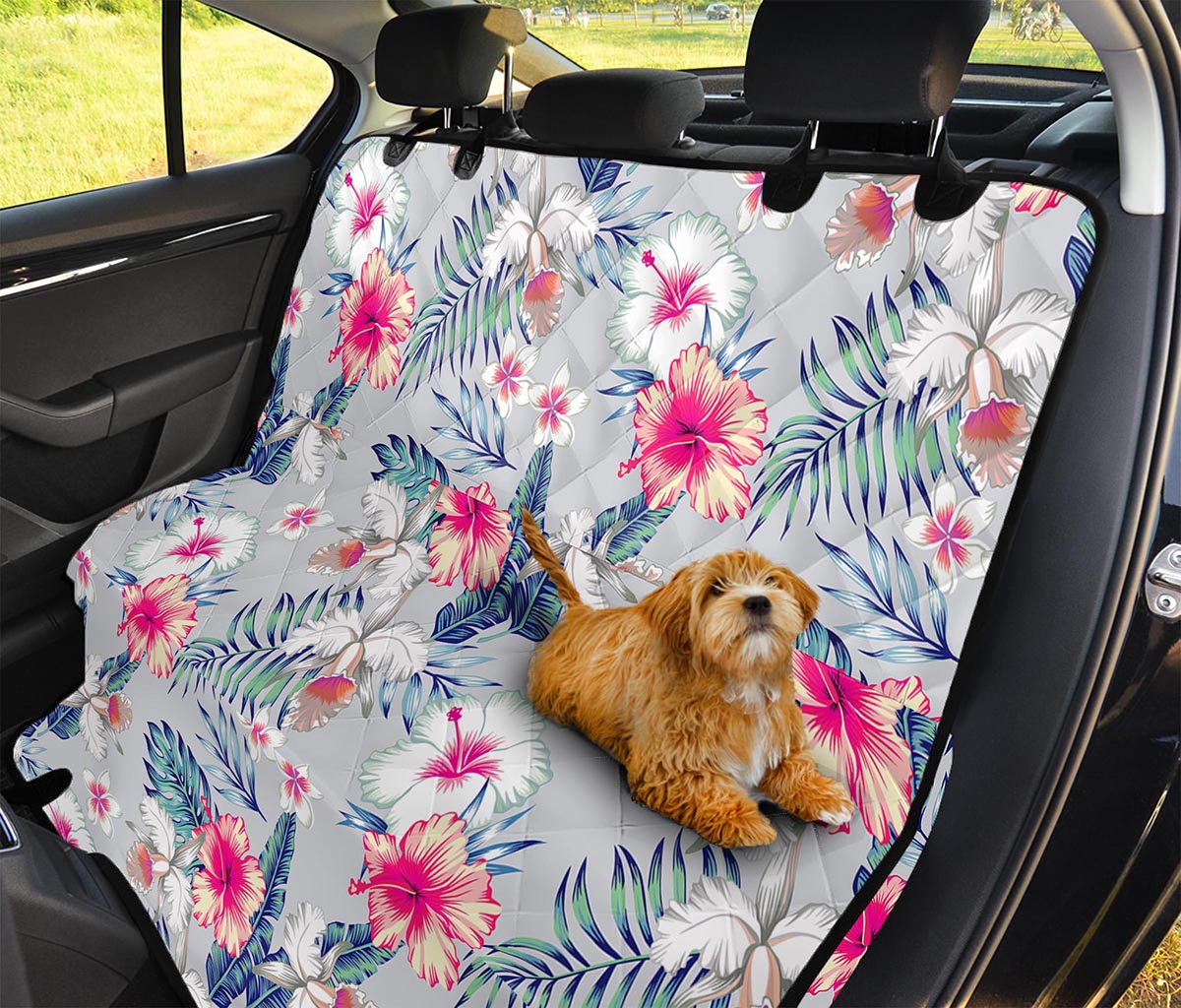 Hibiscus Orchids Hawaii Pattern Print Pet Car Back Seat Cover