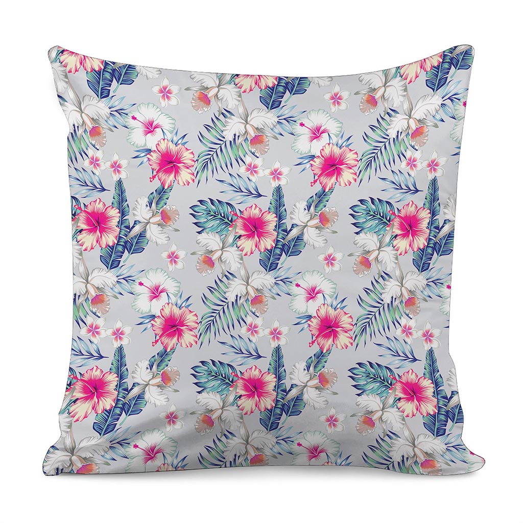 Hibiscus Orchids Hawaii Pattern Print Pillow Cover