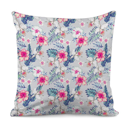 Hibiscus Orchids Hawaii Pattern Print Pillow Cover