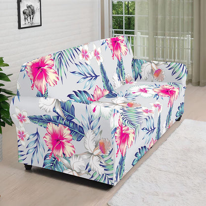 Hibiscus Orchids Hawaii Pattern Print Sofa Cover