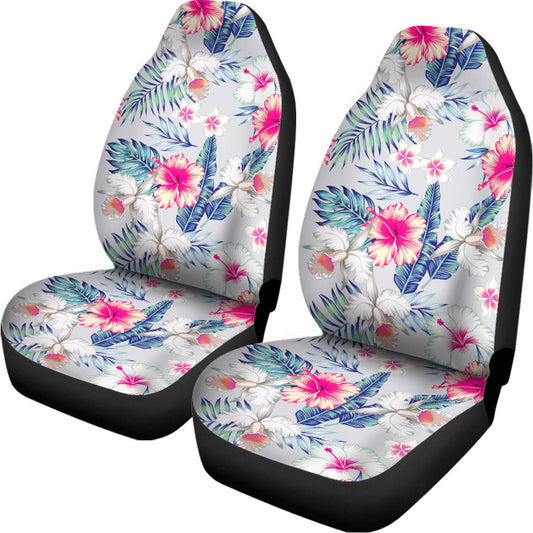 Hibiscus Orchids Hawaii Pattern Print Universal Fit Car Seat Covers