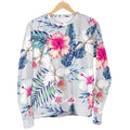 Hibiscus Orchids Hawaii Pattern Print Women's Crewneck Sweatshirt
