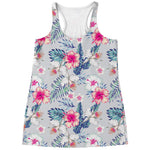 Hibiscus Orchids Hawaii Pattern Print Women's Racerback Tank Top