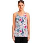Hibiscus Orchids Hawaii Pattern Print Women's Racerback Tank Top