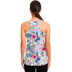 Hibiscus Orchids Hawaii Pattern Print Women's Racerback Tank Top