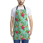 Hibiscus Plumeria Flowers Pattern Print Apron