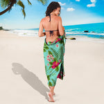 Hibiscus Plumeria Flowers Pattern Print Beach Sarong Wrap