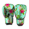 Hibiscus Plumeria Flowers Pattern Print Boxing Gloves