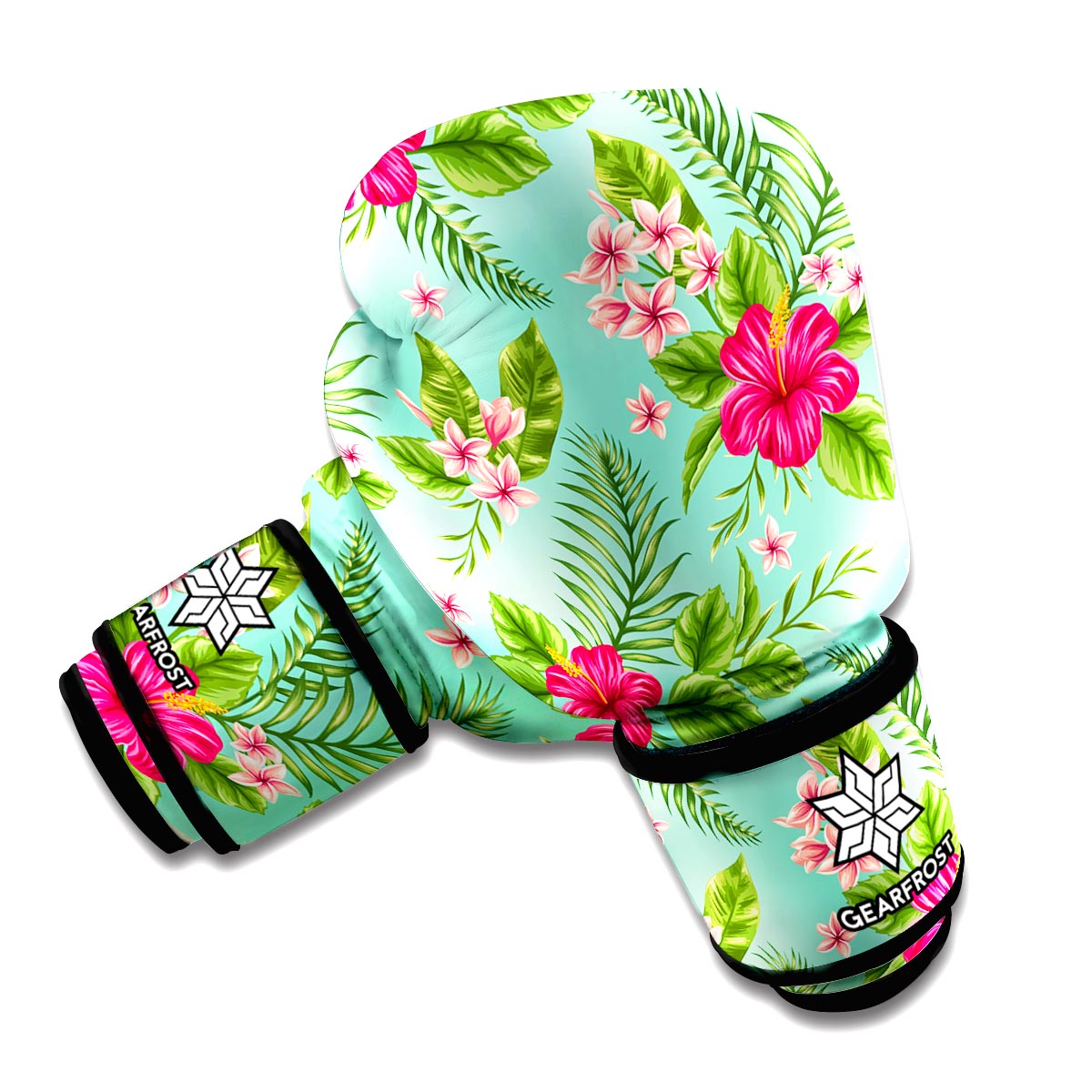 Hibiscus Plumeria Flowers Pattern Print Boxing Gloves