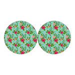 Hibiscus Plumeria Flowers Pattern Print Car Coasters