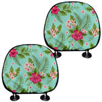 Hibiscus Plumeria Flowers Pattern Print Car Headrest Covers